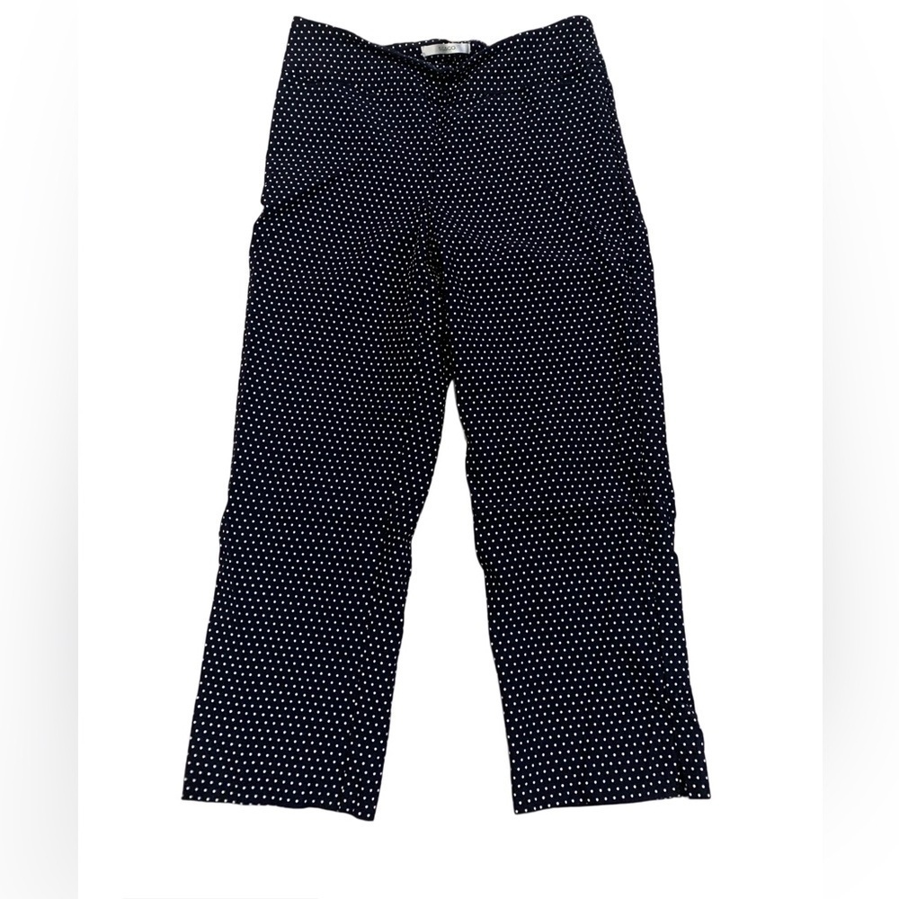 S.C. & CO. Navy Blue Polka Dot Cropped Pants Size 6